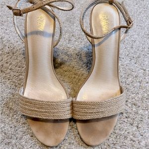 RAYE raffia wedge sandal